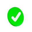 © aKKa-Photos for you - Realistic green checkmark button, symbol sign, Suitable for applications, cartography, GPS navigation, announcement banner, websites, front view, 3d rendering, illustration.
