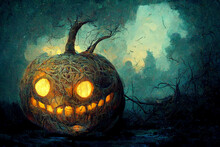 Jack O Lantern Pumpkin On Halloween