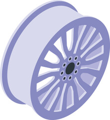 Wall Mural - Aluminium wheel icon isometric vector. Car repair. Sport metal