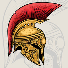 Lord Spartan Helmet Illustration