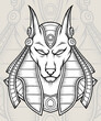 Monochrome Egyptian Anubis Illustration