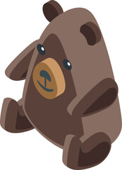 Sticker - Baby bear icon isometric vector. Health mom. Formula infant