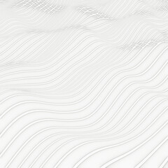 Wall Mural - Abstract white wireframe landscape. 3d rendering.