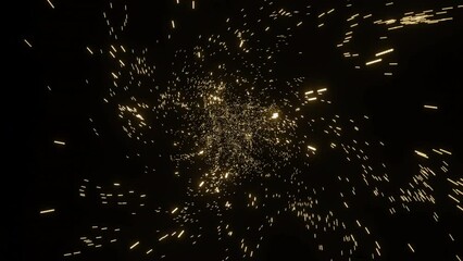 Wall Mural - gold stars on a black background. design.a light background with a backlight that moves rotating in 