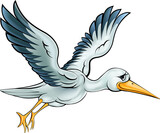 Fototapeta  - Stork Cartoon Bird