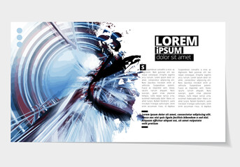 Canvas Print - Elegant layout for business presentation with technology and science background, vector illustartion