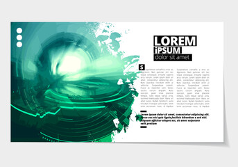 Canvas Print - Elegant layout for business presentation with technology and science background, vector illustartion