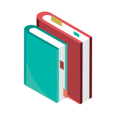 Sticker - isometric books school