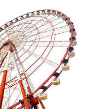 Beautiful Large Ferris Wheel Isolated On White