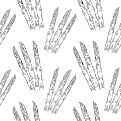 Wall Mural - Linear Asparagus seamless pattern. Asparagus Seamless pattern, background for print. vector illustration.