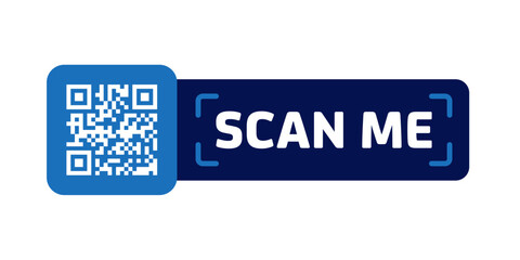 QR code scanning symbol for smartphone. Inscription scan me with smartphone icon. Qr code for payment. Vector illustration.