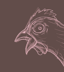 Sticker - Hen illustration design