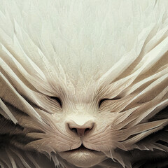 Wall Mural - Close up of white poster texture Cat. High quality illustration