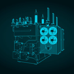 Wall Mural - Distribution transformer illustration