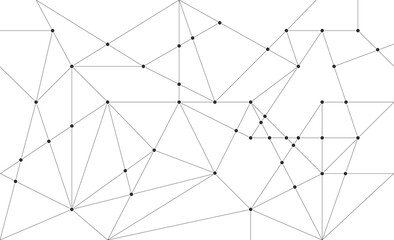 Leinwandbilder - Network polygon structure connect lines and dots background template. Technology linked global system graphic vector.	