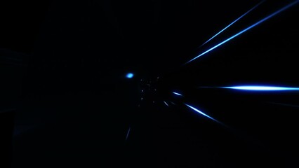 Wall Mural - abstract loop hypnotic blue shine ray flying lines motion and illuminated light effect hyperspeed in