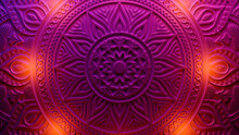 Diwali Concept Featuring A Pink Three-dimensional Ornamental Pattern. Celebration Wallpaper. 3D Render.