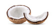 Half coconut isolated  on transparent (PNG)