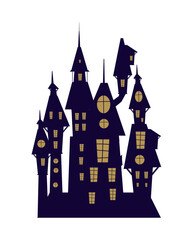 Sticker - halloween creepy castle