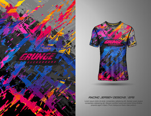 Tshirt sports grunge texture background for soccer jersey, downhill, cycling, football, gaming.