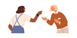 © Good Studio - Conflict, fight between two angry people. Women arguing, pointing with fingers, blaming, shouting. Quarrel, argument, disagreement of colleagues. Flat vector illustration isolated on white background
