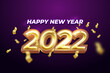 © Gloryvector - Happy new year realistic 2022 glowing gold text effect