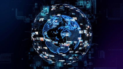 Aufkleber - Digital contents concept. Social networking service. Streaming video. NFT. Non-fungible token.