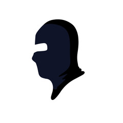 Balaclava for disguise. Protective mask of military and a robber. Soldier Head flat icon