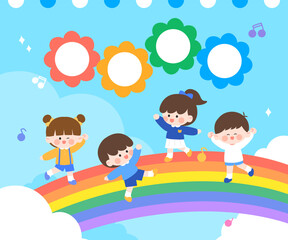 Sticker - Cute children's children's recruitment frame
