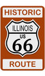 © tang90246 - Route 66 old historic traffic sign with Illinois state