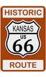 © tang90246 - Route 66 old historic traffic sign with Kansas state