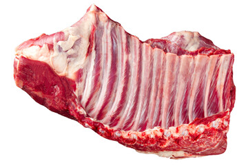 Wall Mural - Isolated png fresh raw beef ribs meat part