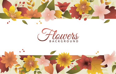 Wall Mural - Beautiful Fallen Flower Fall Autumn Summer Frame