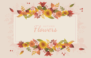 Wall Mural - Beautiful Fallen Flower Fall Autumn Summer Frame