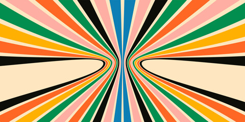 Retro Groovy Background. 70's Vibes Vector Design. Trendy Y2k Backdrop . Funky Retro Wallpaper.