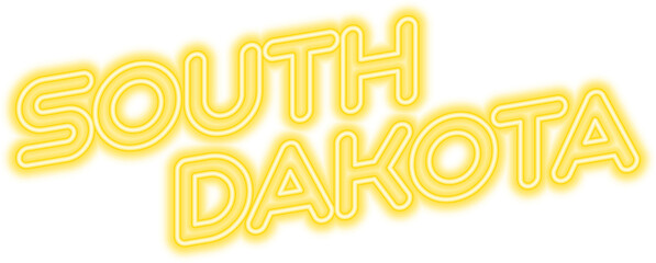 Canvas Print - South Dakota Neon USA State