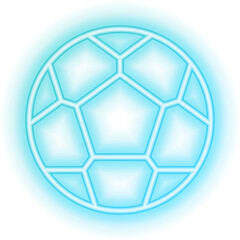 Wall Mural - soccer ball neon icon