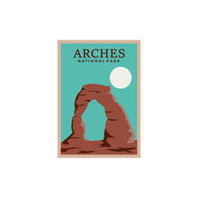 Arches National Park Vintage Poster Illustration Designs