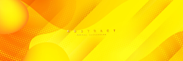 Wall Mural - abstract orange yellow background with halftone dots.
