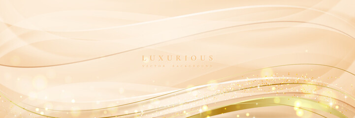 Wall Mural - Luxury elegant background with abstract sparkle effect. Abstract background with golden color.