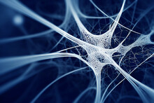Abstract Neural Network, Machine Learning Fractal Geometry, Futuristic Spider Web, 3D Illustration