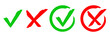 © kashurin - Set of vector icons check mark and cross. Vector illustartion.