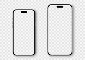 Wall Mural - realistic models smartphone with transparent screens. smartphone mockup collection. device front vie