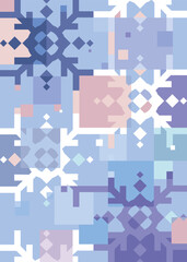 Wall Mural - poster with abstract snowflakes. winter placard design in flat style.