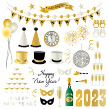2023 New Years Eve Clipart Vector Illustrations