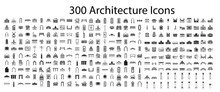 300 Architectonics Business Icons Set In Flat Style For Any Design Vector Illustration