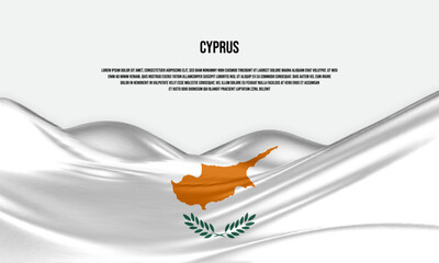 Wall Mural - Cyprus flag design. Waving Cyprus flag made of satin or silk fabric. Vector Illustration.