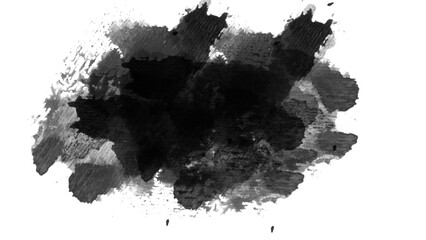 watercolor paint brush stroke. ink splash transition. Abstract inkblot, splat, fluid art, overlay, alpha matte composition, spread on a white paper background. ink transition splatter blot spreading.