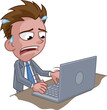 © Christos Georghiou - Stressed Anxious Business Man Using Laptop Cartoon