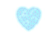 Neon  abstract blue grid heart   png. The concept of help, kindness, treatment. Heart shape with copy space.A heart-shaped detail for creating cosmic, magical, technological compositions